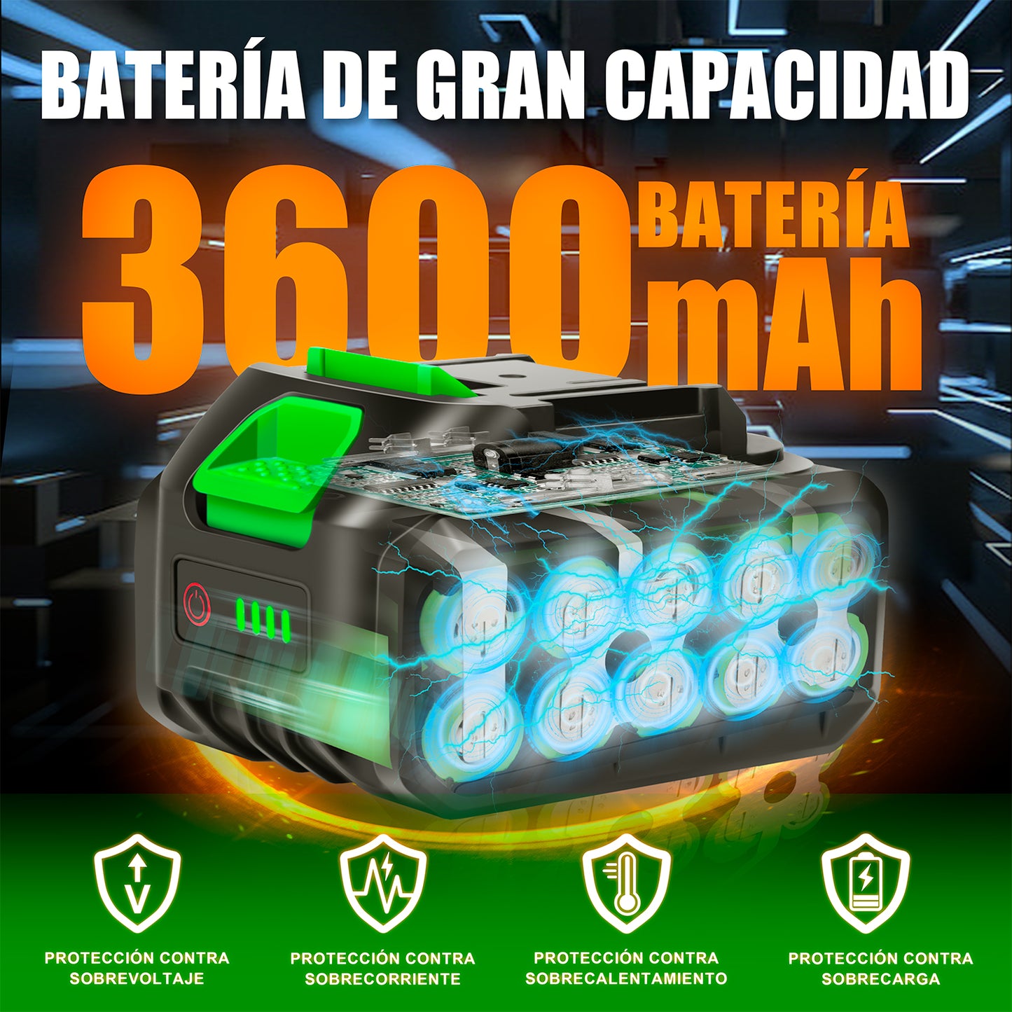 Esmeriladora Angular Inalámbrica 4-1/2 Sin Carbones Anirona