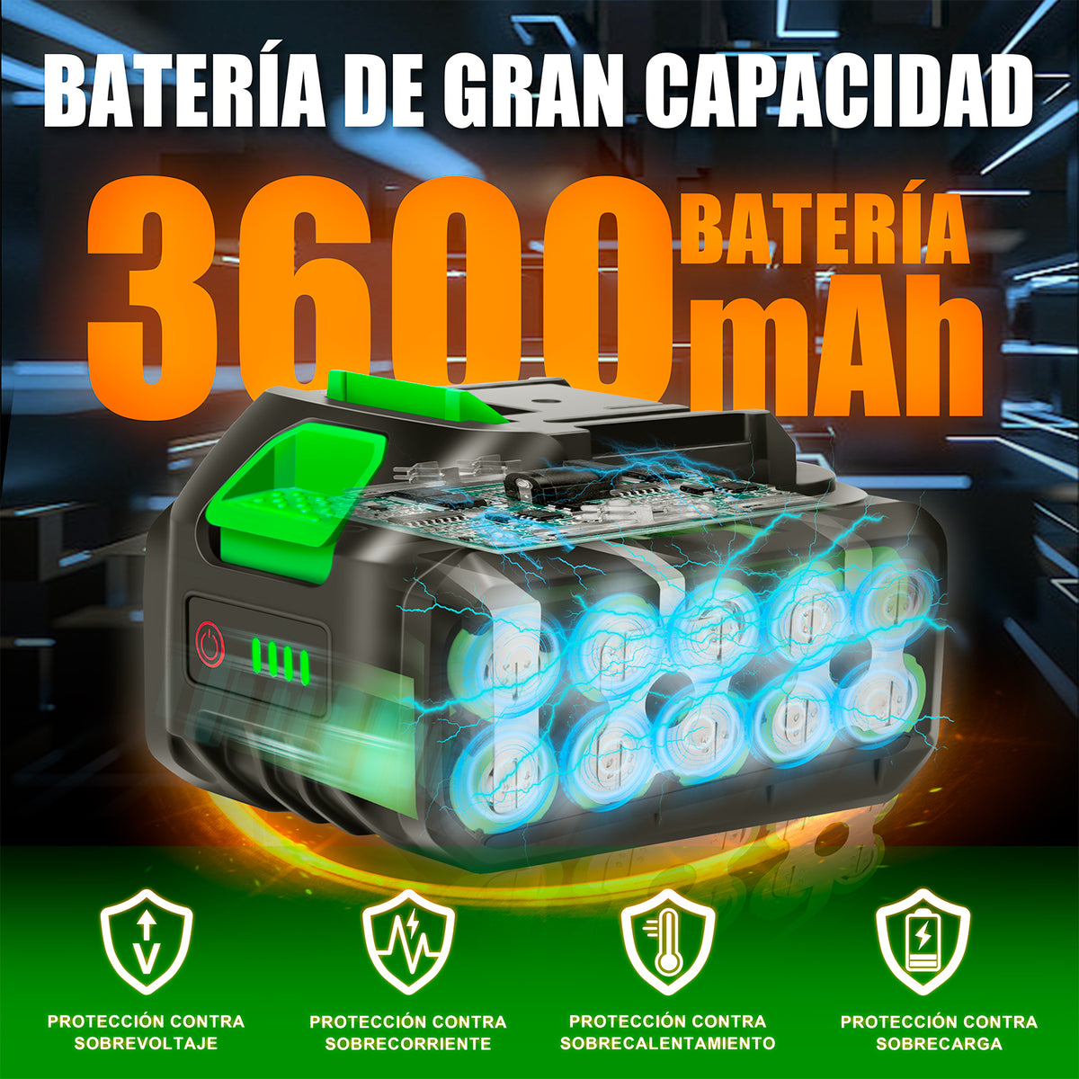 Esmeriladora Angular Sin Carbones Inalámbrica 4-1/2 Anirona AG115T