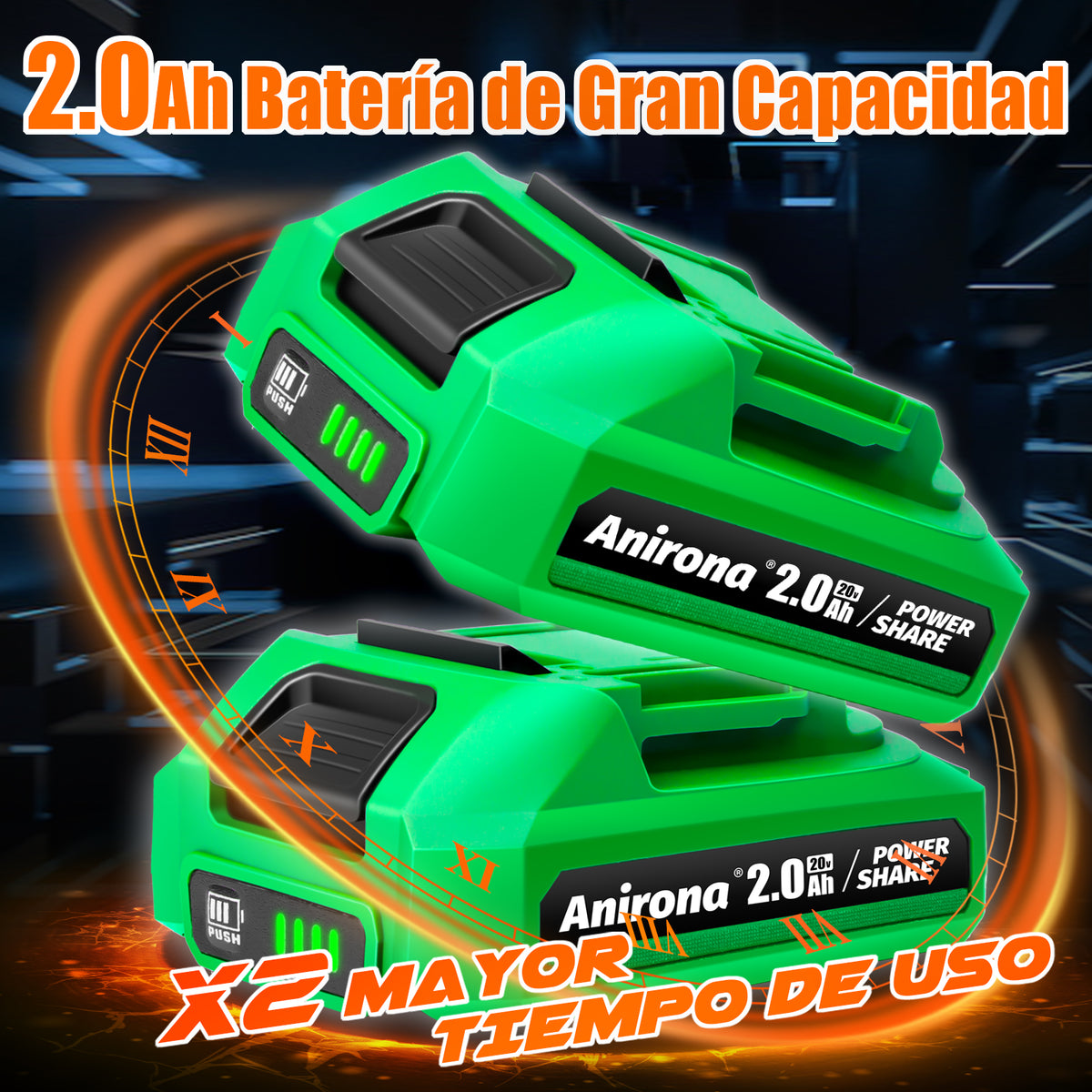 Mini Lijadora De Banda Sin Carbón 1/2x18 Anirona 2 Baterías A20457