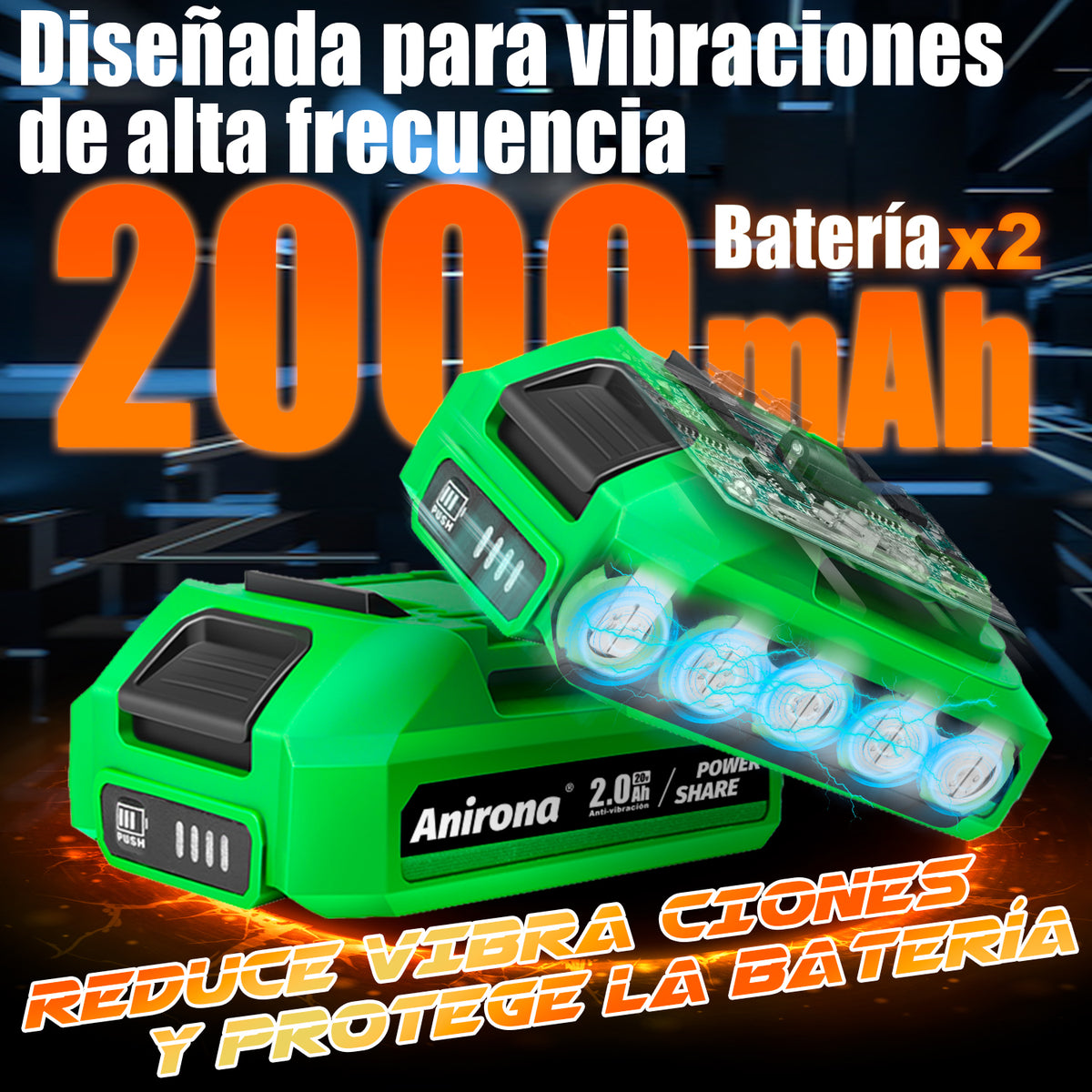 Vibrador De Azulejo 166mm Inalámbrico Anirona Promax 70kg LV166PM