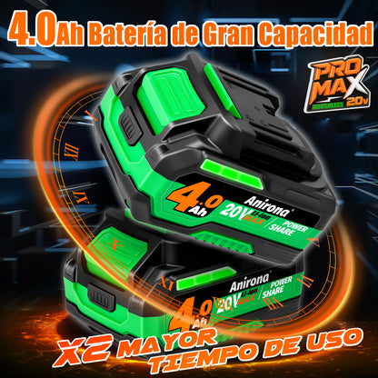 Llave De Impacto Inalámbrico Anirona 850nm 2 Baterías 4.0 Ah W850PM-2