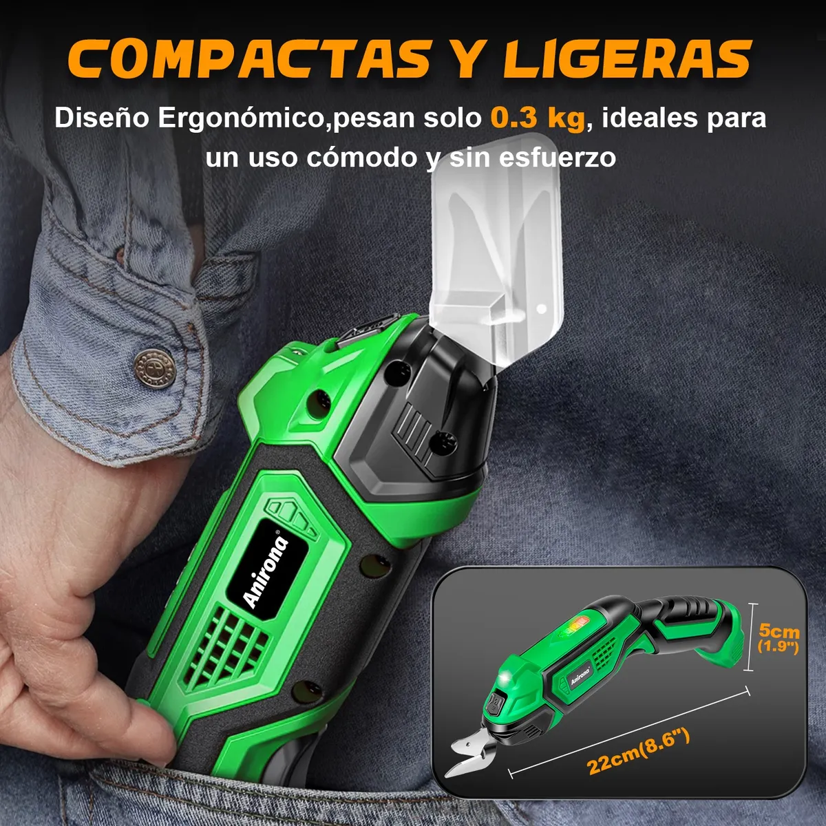 Tijera Eléctrica Inalámbrica Para Cortar Lamina Tela Anirona AS107