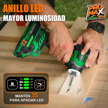 Atornillador De Impacto Inalámbrico 20v Anirona 2108PM