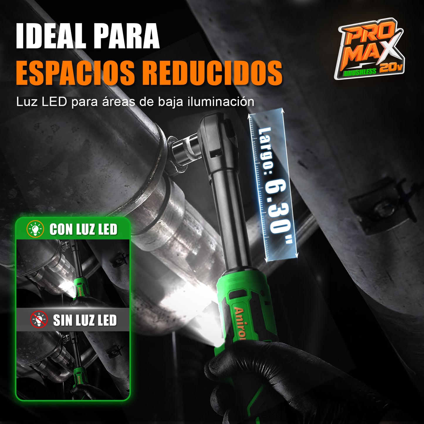 Llave Matraca Inalámbrica Ratchet Brushless Cabezal Largo AA20-RW5120B
