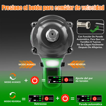 Llave De Impacto Inalámbrico Kit Anirona 3.0ah Con 2batería AA20-W350P