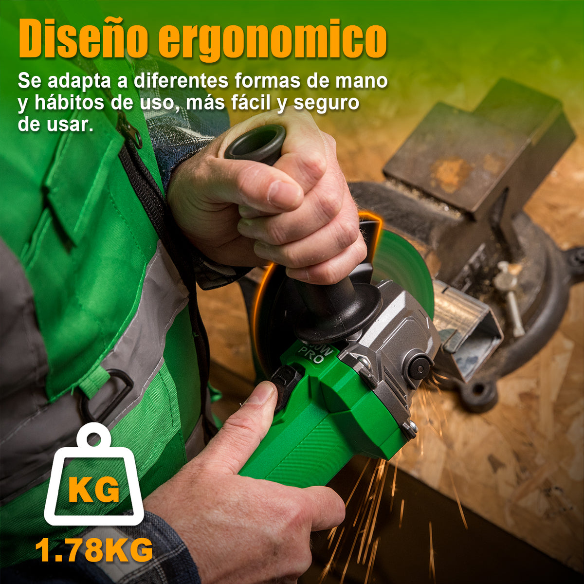 Esmeriladora Angular 1300w Anirona Industrial AG1300