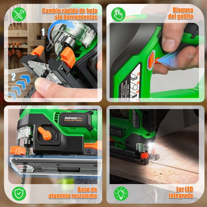 Sierra Caladora Inalámbrica Brushless 20v Anirona Promax AA20-JS254PM