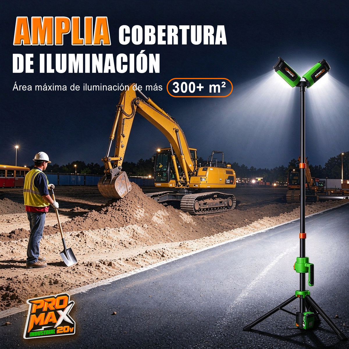 Lámpara De Trabajo Led 10000lm 20v Recargable Anirona Promax A20-TL100PM