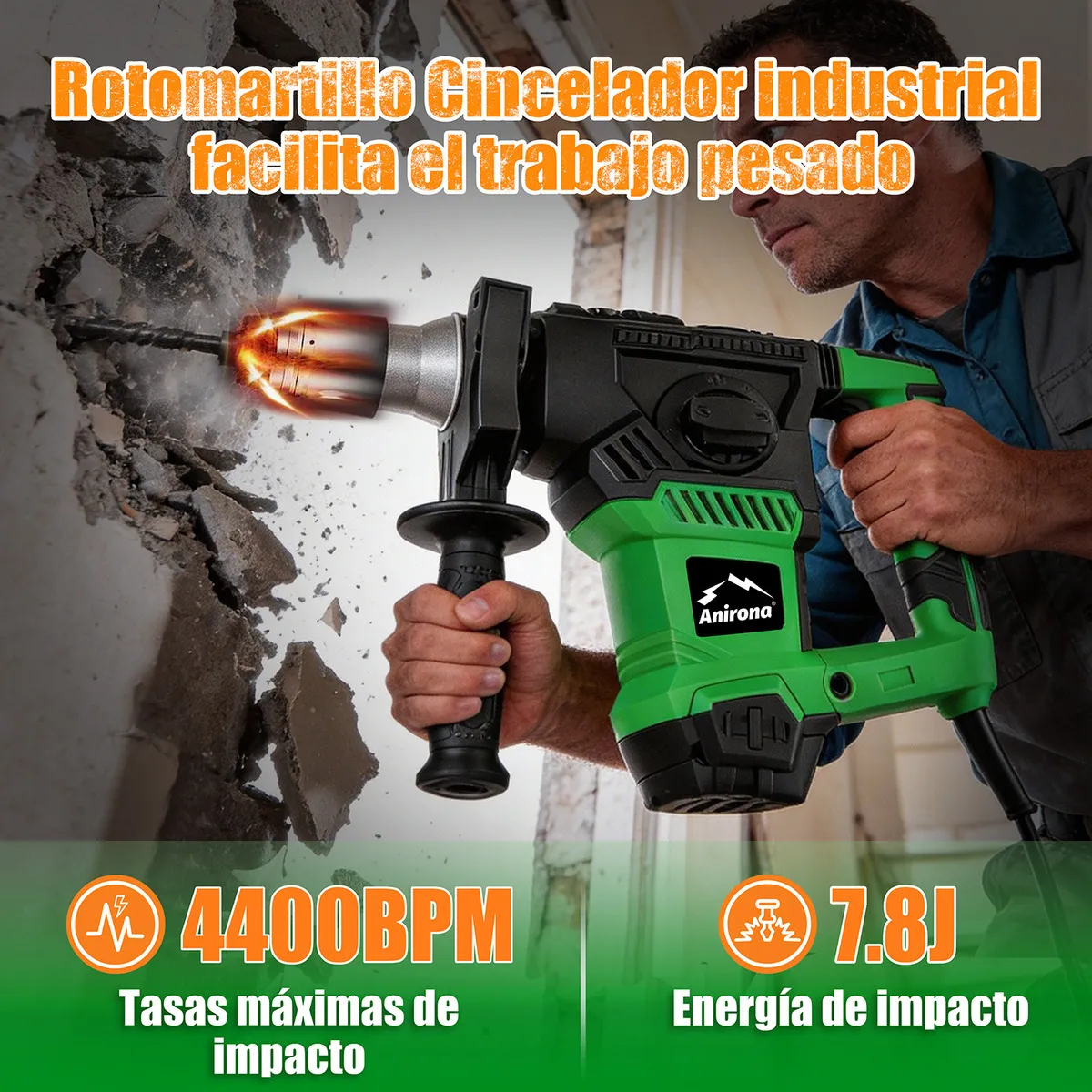 Rotomartillo Cincelador Anirona Industrial Sds 1700w Ma32