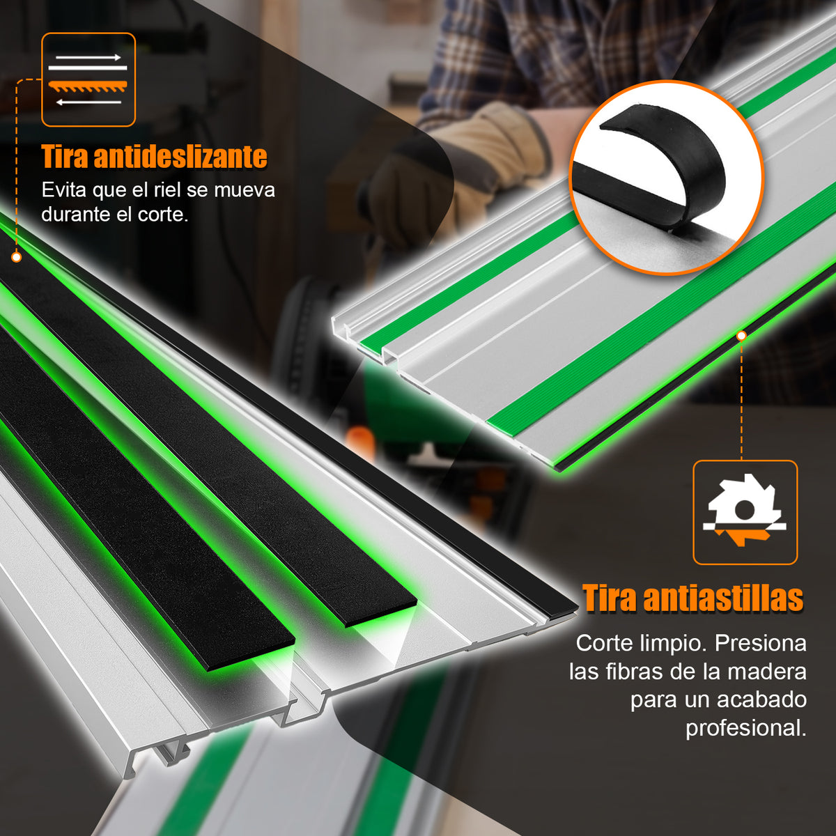 Riel Guía De Aluminio Para Sierra De Inmersión Anirona T70KIT