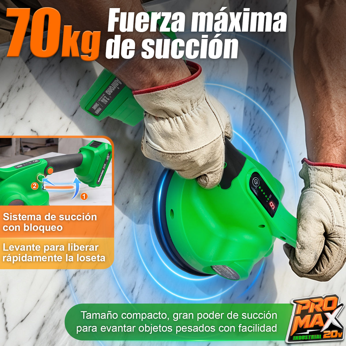 Vibrador De Azulejo 166mm Inalámbrico Anirona Promax 70kg LV166PM