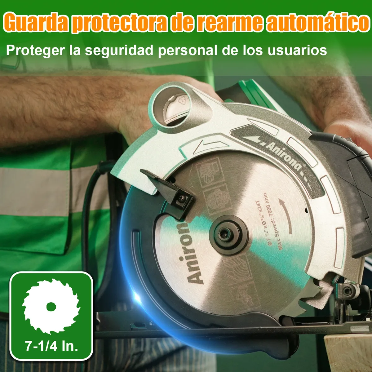 ANIRONA 7-1/4" Circular Saw CS612A Pro 1600W 60Hz