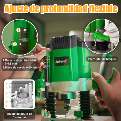 Router Anirona 1400w 1-3/4 Hp 7 Niveles De Velocidad ROU-A1