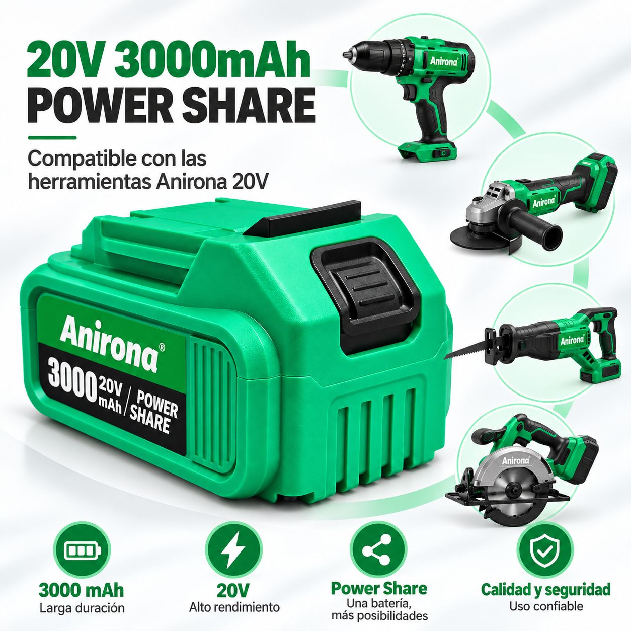 Anirona 3000 Mah Bateria