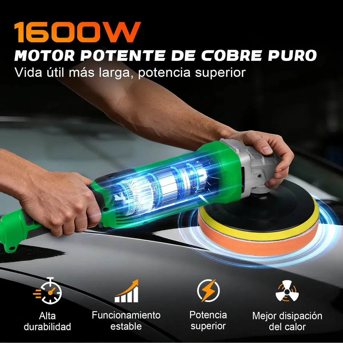 Pulidora Lijadora Eléctrica Autos 1600w 7'' Anirona Profi