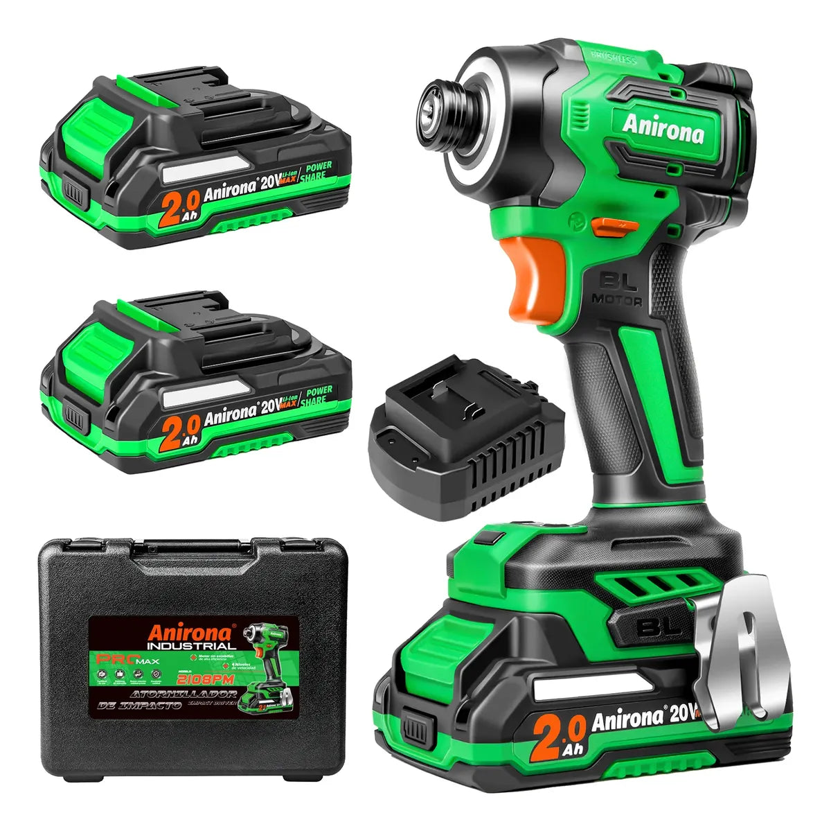 Atornillador De Impacto Inalámbrico 20v Anirona Promax 2108