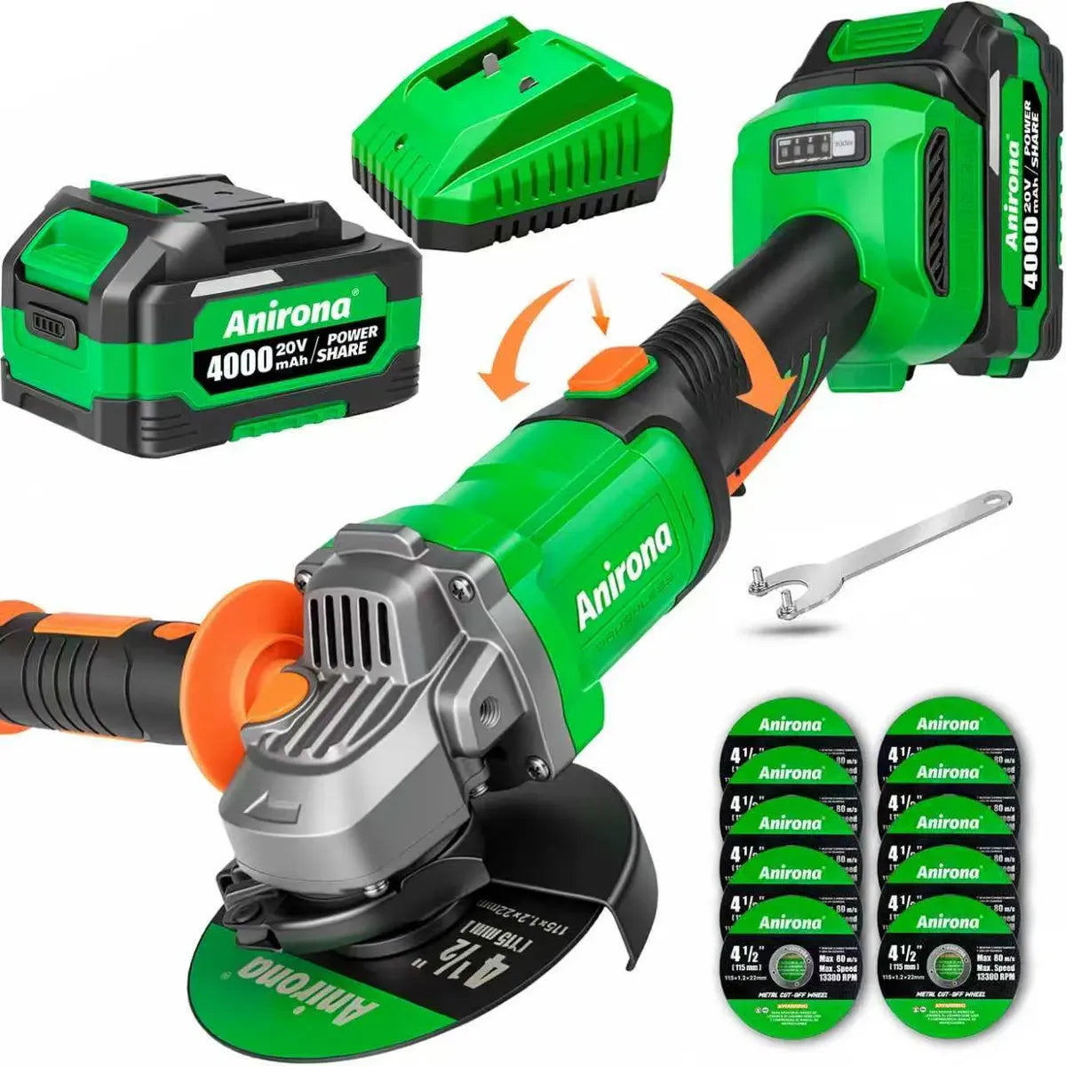 Esmeriladora Angular Inalámbrica Brushless 20v 1150w 4.0ah