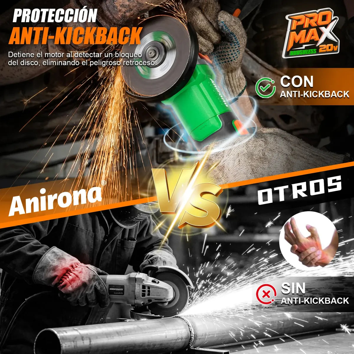 Esmeriladora Angular Inalámbrica Brushless 20v 1150w 4.0ah