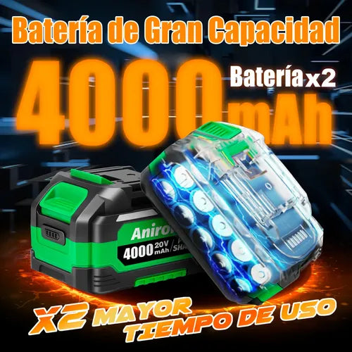 Rotomartillo Sin Carbón Cincelador 2 Baterías 4.0ah Anirona