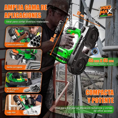 Sierra De Banda Inalámbrica 20v 2 Baterías Anirona Promax