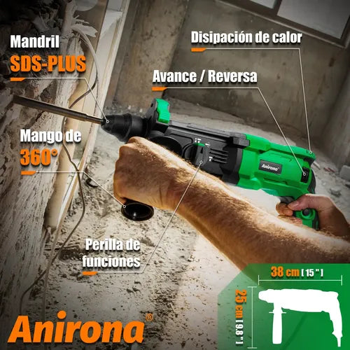 Rotomartillo Perforador Cincelador Sds 950w Anirona Rh26a
