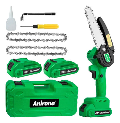 Motosierra Eléctrica Inalámbrica 6'' Con 2 Baterías Anirona
