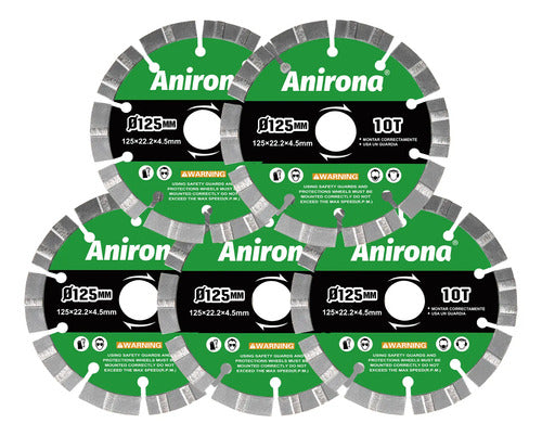 Discos De Corte Para Ranuradora 5 Piezas 125mm De Concreto