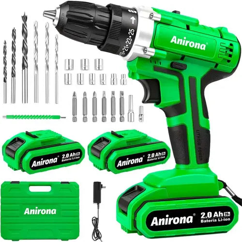 Taladro Atornillador Inalámbrico Anirona Con 2 Baterías
