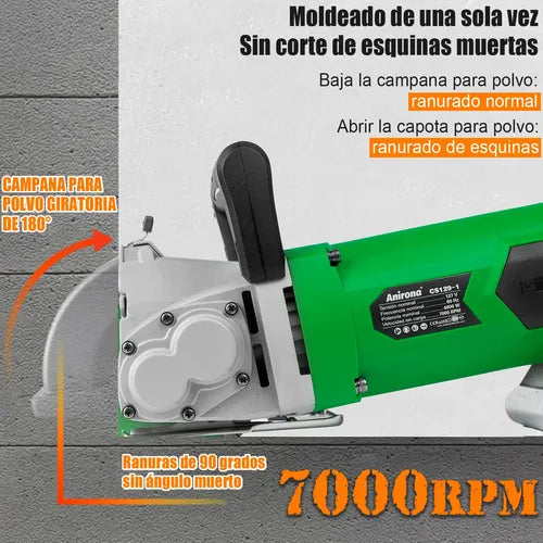 Ranurador Maquina Sierra Corte Pared Concreto Anirona 4800w