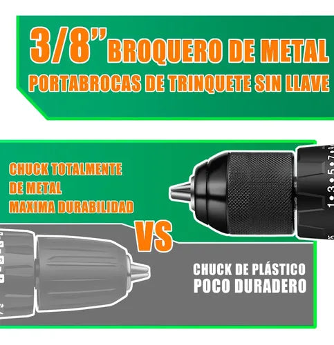 Taladro Rotomartillo Sin Carbones Inalámbrico 20v 2baterías