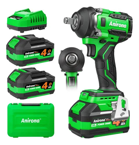 Llave De Impacto Inalámbrica 1/2 Brushless 800nm 2 Baterías
