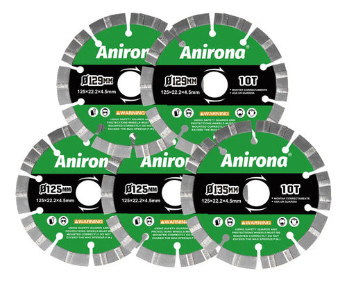 Discos De Corte Para Ranuradora De Concreto 5 Piezas Anirona Color Verde