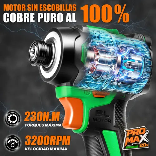 Atornillador De Impacto Inalámbrico 20v Anirona Promax 2108