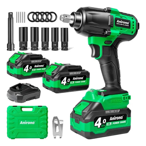 Llave De Impacto Inalámbrico 700n Anirona C/2 Baterías 4.0ah