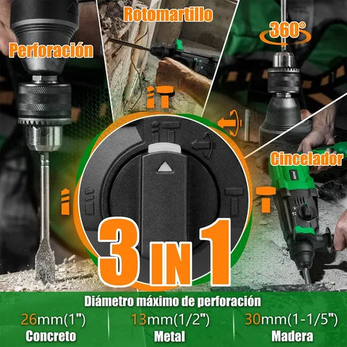 Rotomartillo Perforador Cincelador Sds 950w Anirona Rh26a