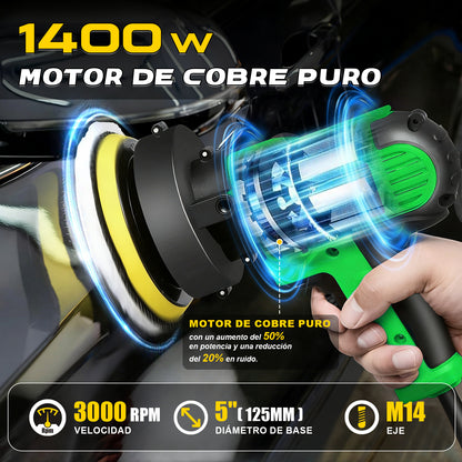 Pulidora Rotativa 125mm Eléctrico Para Coches 1400w Anirona PD1400