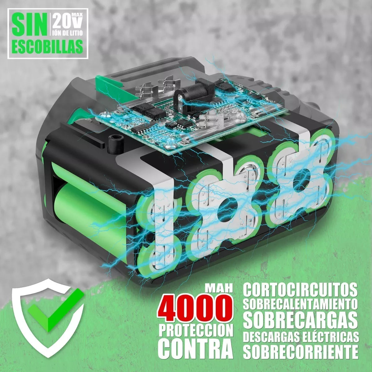 Llave De Impacto Inalámbrico Anirona Con 2 Baterías 4.0 Ah