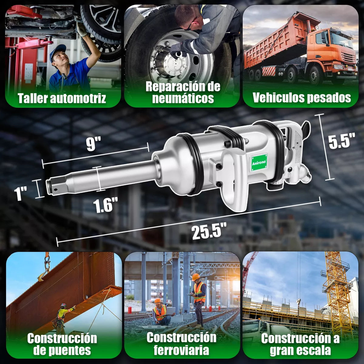 Llave De Impacto Neumática 1'' Anirona 6100nm Industrial7888