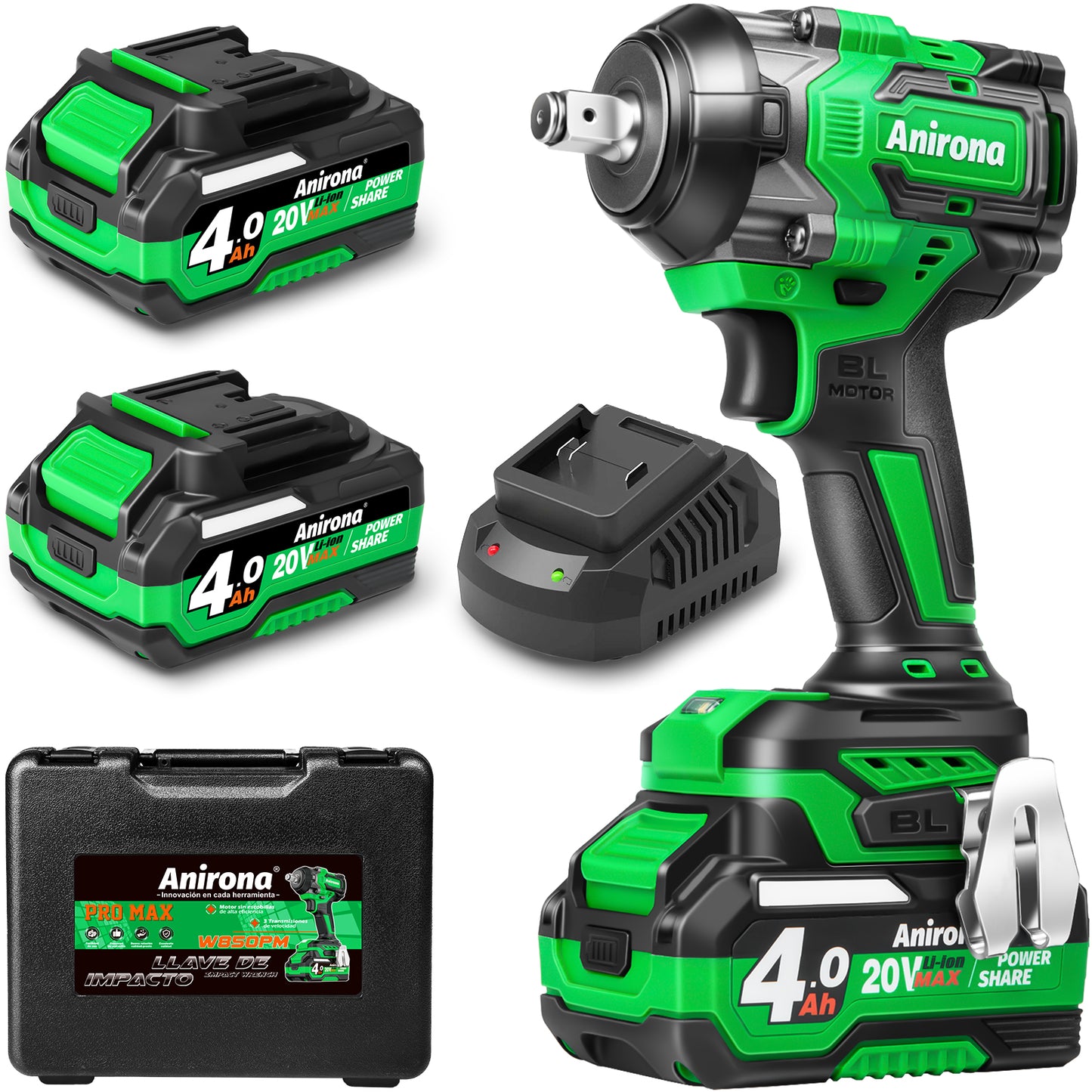 Llave De Impacto Inalámbrico 850nm 4000mah Anirona Promax W850PM