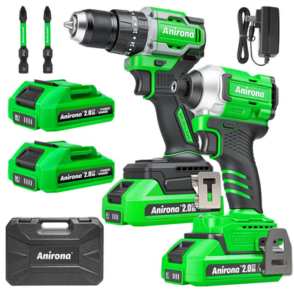 Kit De Atornillador De Impacto & Rotomartillo Sin Carbones AW965 &AA2015-BL