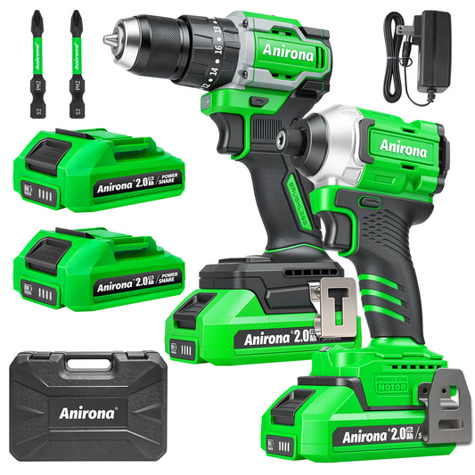 Kit De Atornillador De Impacto & Rotomartillo Sin Carbones AW965 &AA2015-BL