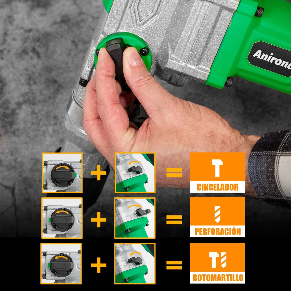 Rotomartillo Cincelador Anirona Industrial Sds 1600w Ma28b