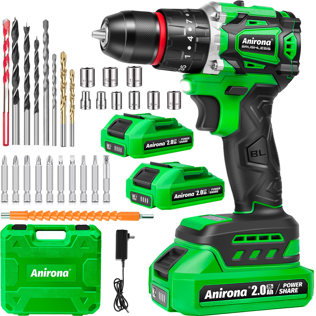 Taladro Rotomartillo Sin Carbones Inalámbrico 20v 2 Baterías AA20-T10