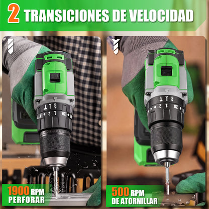 Kit De Atornillador De Impacto & Rotomartillo Sin Carbones AW965 &AA2015-BL