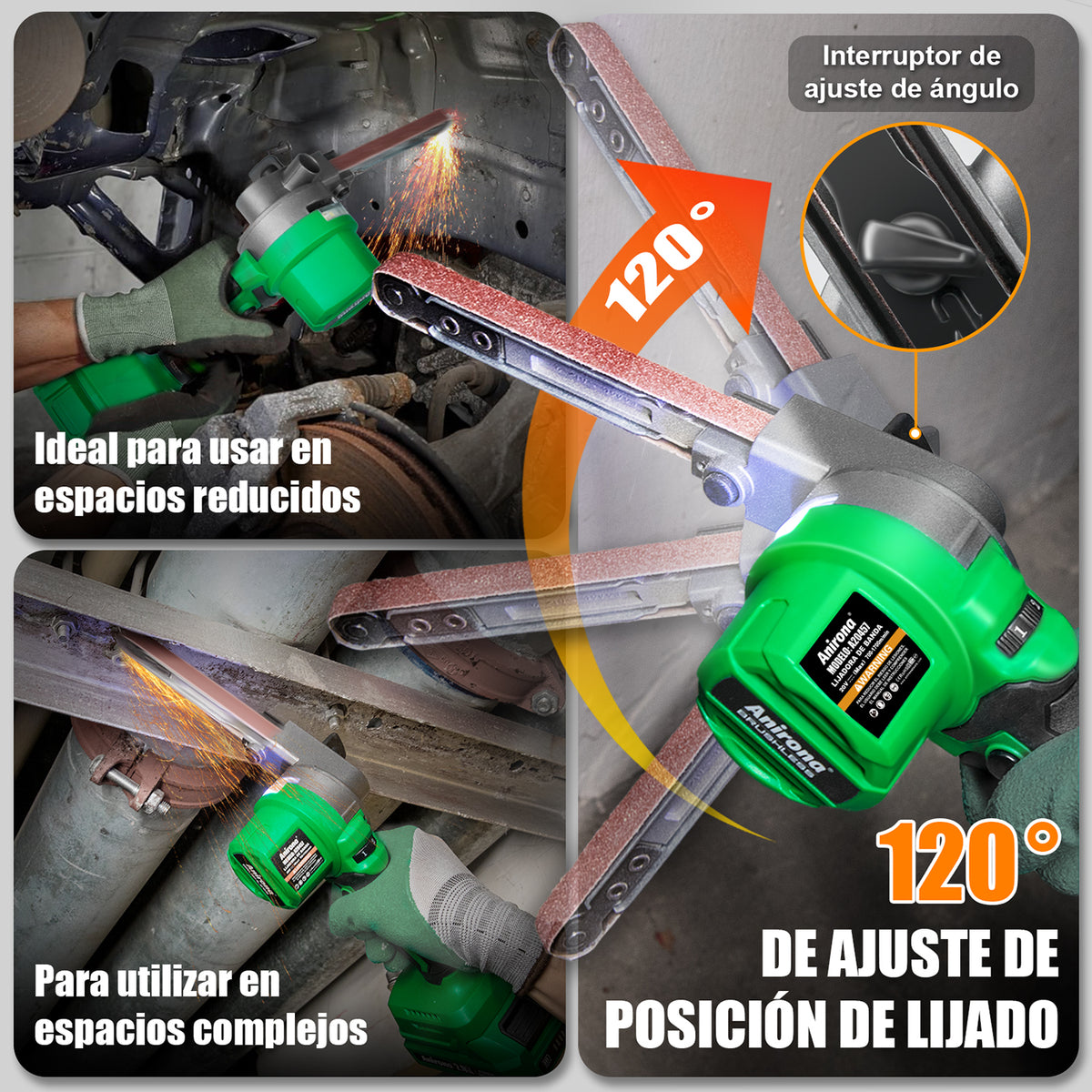 Mini Lijadora De Banda Sin Carbón 1/2x18 Anirona 2 Baterías A20457