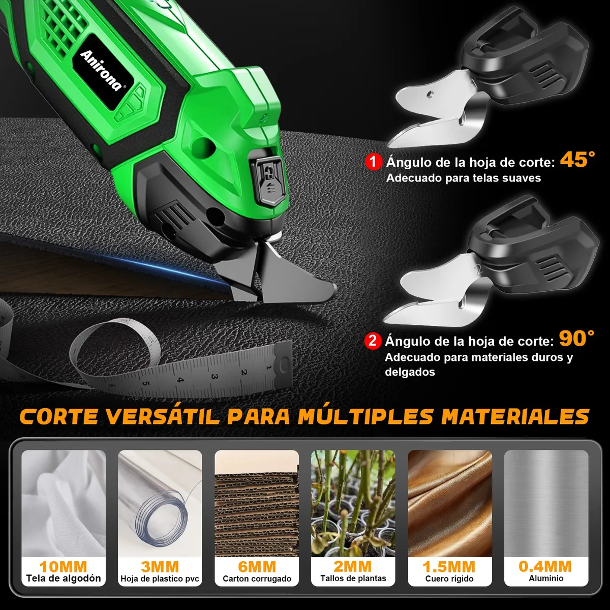 Tijera Eléctrica Inalámbrica Para Cortar Lamina Tela Anirona AS107