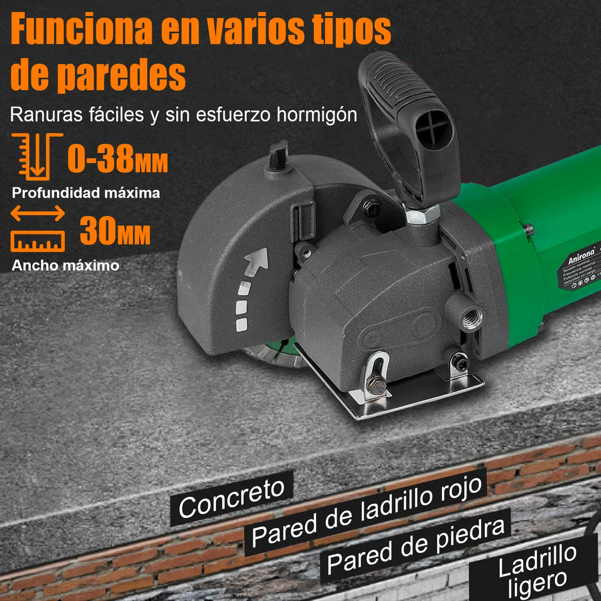 Ranurador Maquina Sierra Corte Pared Concreto Anirona 4900w