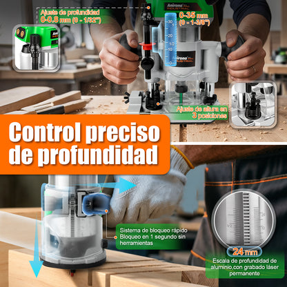 Router Fresadora Recortadora Madera 2 En 1 Inalámbrica 20v AR1640PM