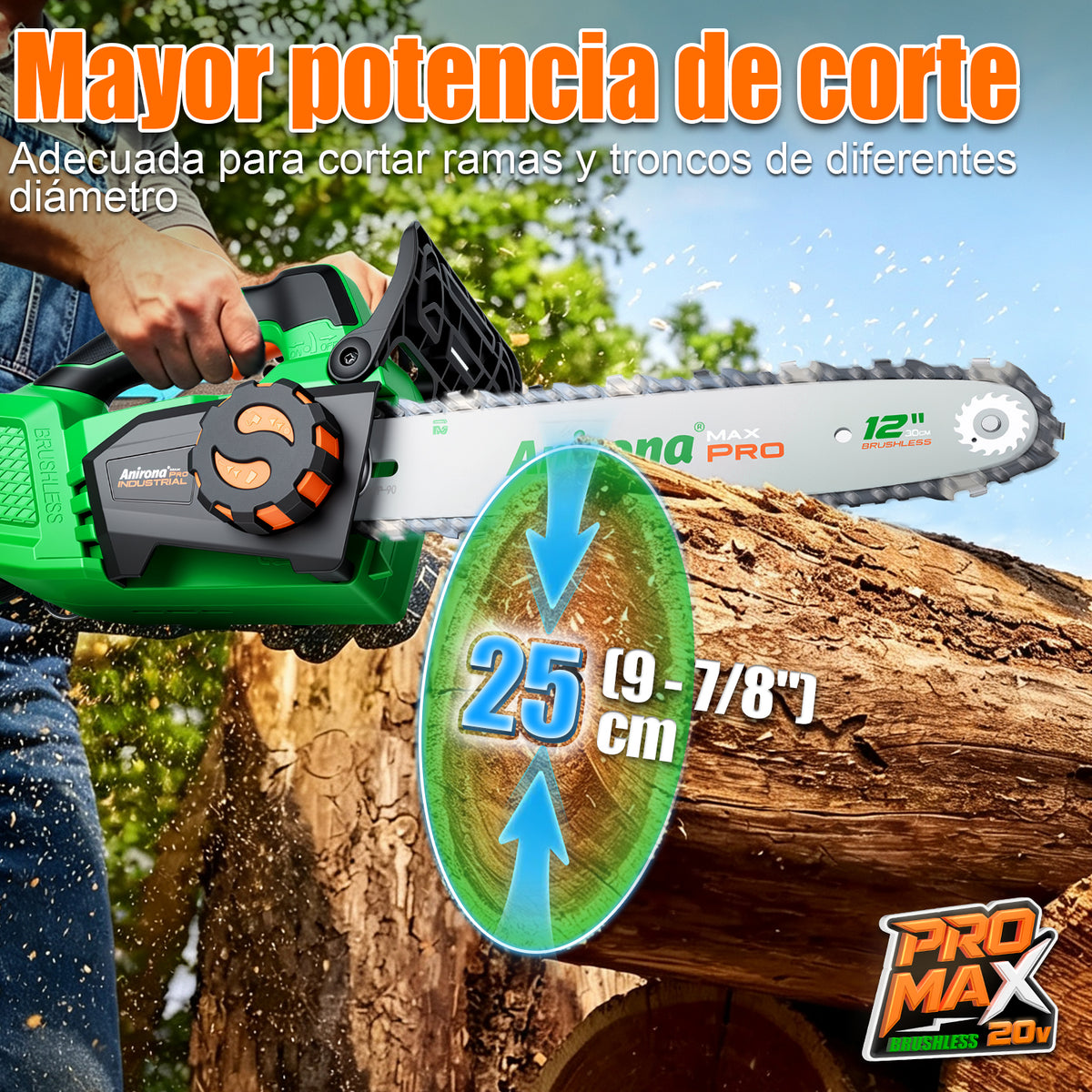 Motosierra Inalámbrica Brushless 12inch Anirona Promax 20v CS2198PM