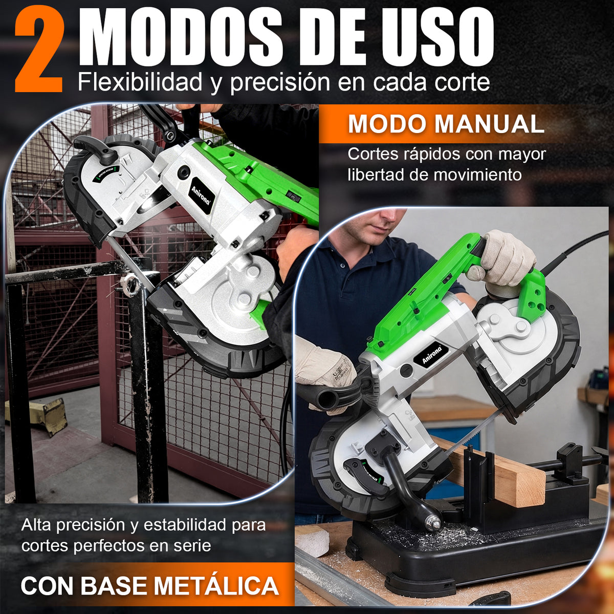 Sierra Cinta Banda Portátil Metal 1100w Cortadora Anirona BS2103AC